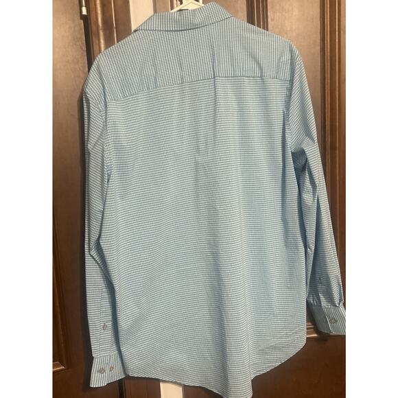 Van Heusen Flex Men's Long Sleeve Shirt Green/Aqua Plaid Size 16.5 32/33 Large - Picture 6 of 10